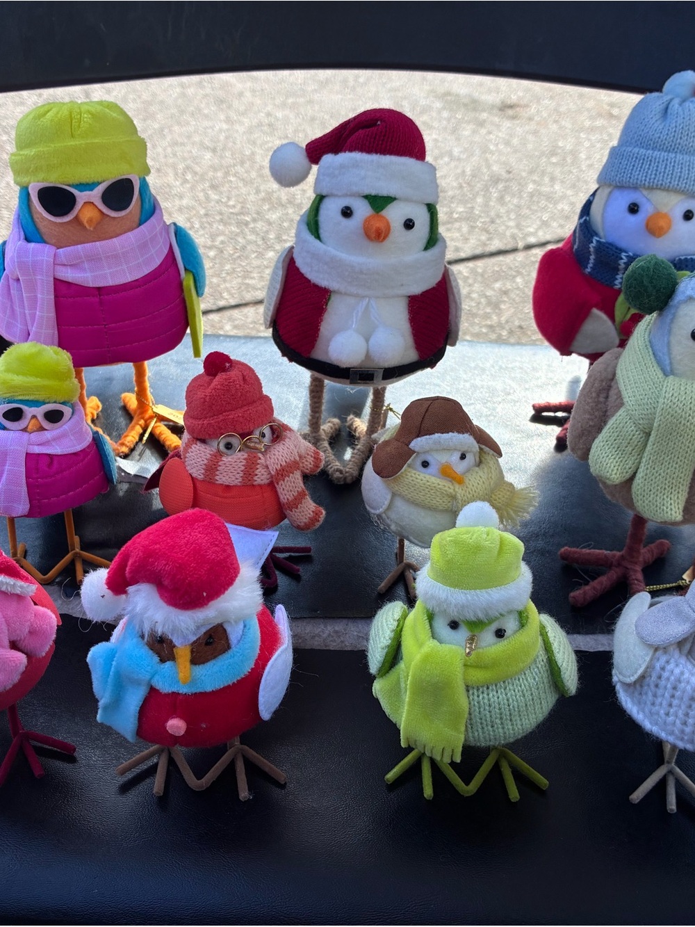 Plush Holiday Bird Toy - Lime Green and Multicolor